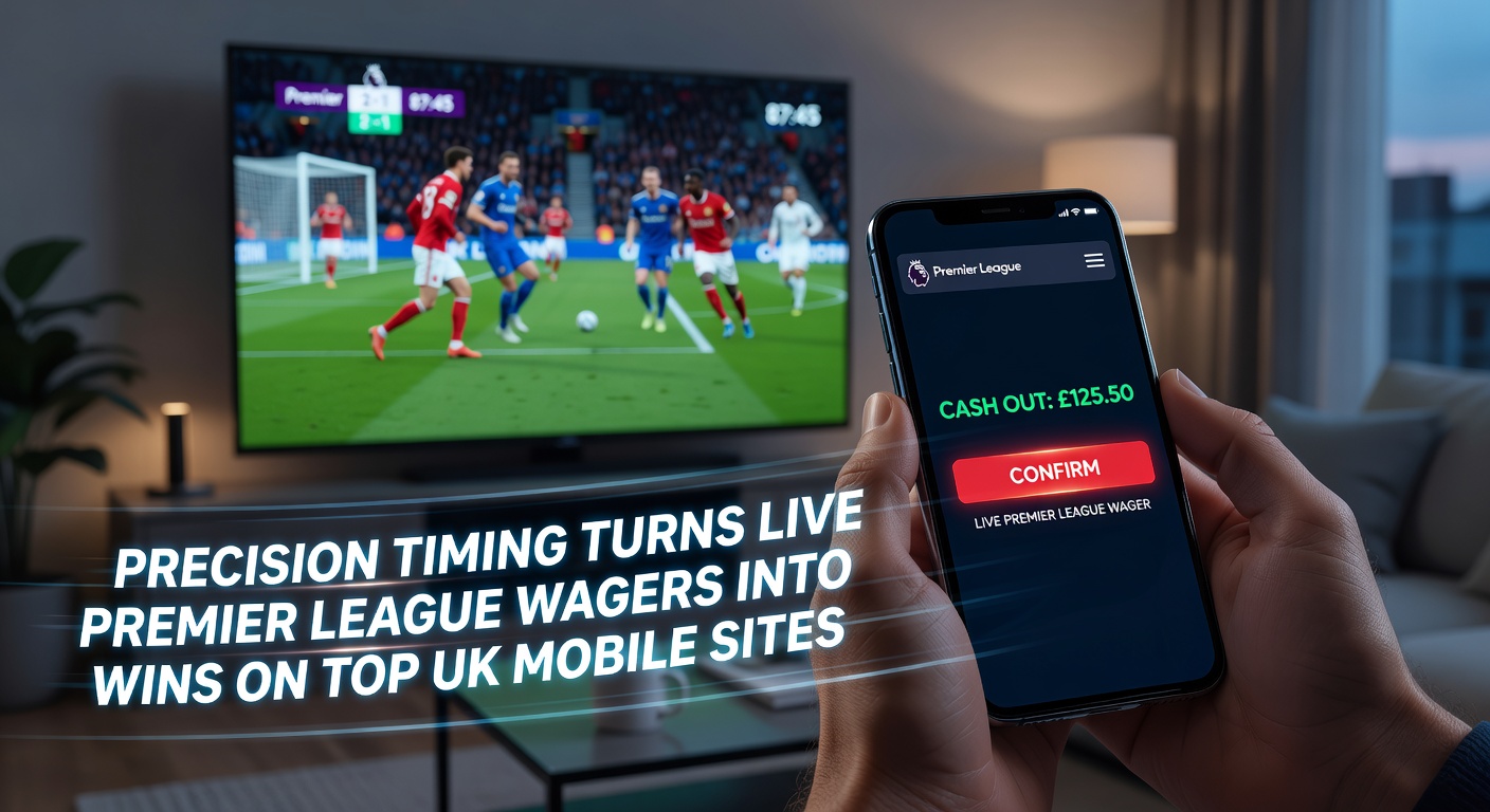 A tense Premier League match moment with a bettor checking mobile app for cash out option during live action