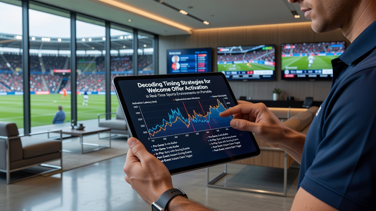 Close-up of smartphone screen showing timing countdown for sports betting welcome bonus activation during live event