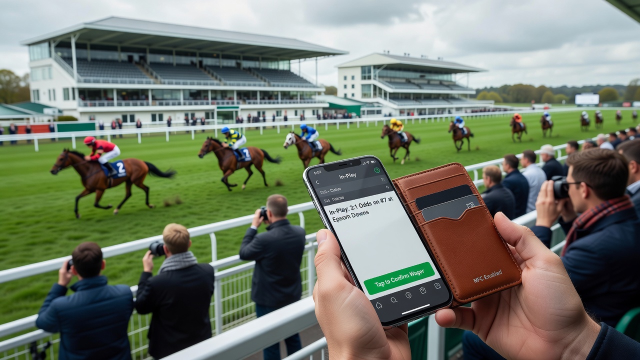 Smartphone wallets enabling seamless in-play bets at a British racing circuit