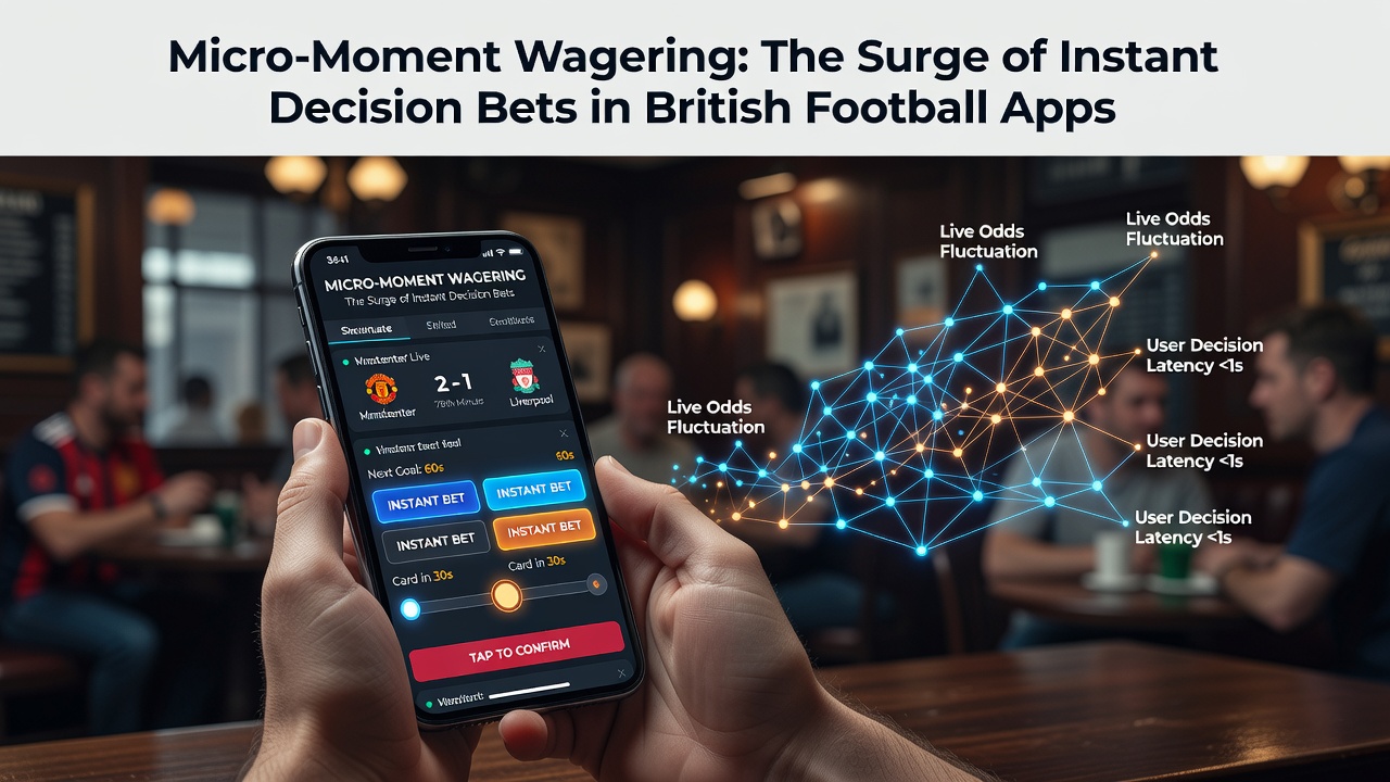 Mobile phone screen displaying instant football betting options during a Premier League match on a British app